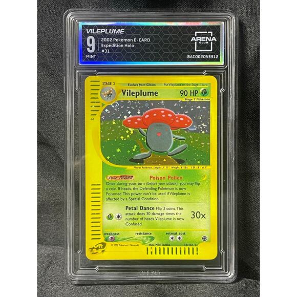 2002 Vileplume #31 Pokémon Expedition Holo ArenaClub Graded MINT 9 - Picture 1 of 4